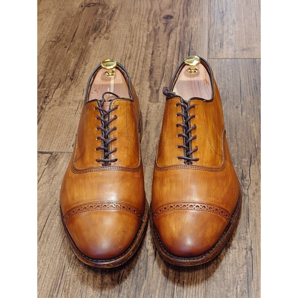 Allen Edmonds Fifth Avenue 11EEE (3E) Tan Brown Oxford Captoe Dress Shoes - Picture 2 of 10